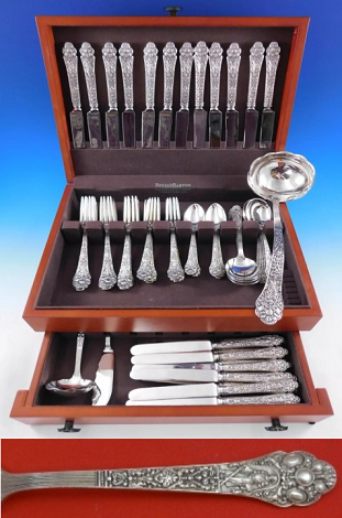 Medici Old by Gorham Sterling Silver Flatware Set for 12 Dinner Service 75 pcs